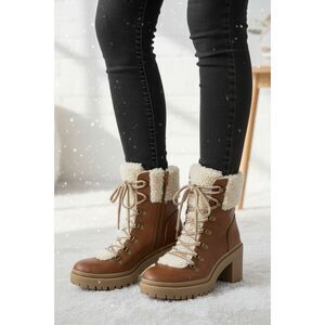 Universal Thread Brown Sherpa-Lined Lace-Up Winter Boots - Size 9.5